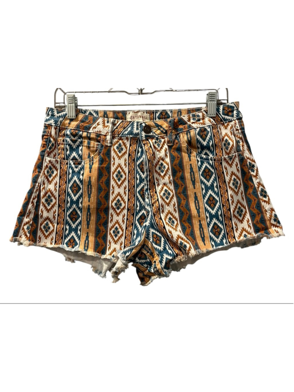 Shyanne Southwestern Aztec Frayed Hem Shorts Country Concert Western Festival 33